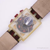 2002 Swatch SUEK401C RED ROUND Watch | RARE Swatch Square Chrono