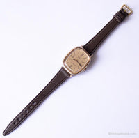 Vintage Rectangular Timex Watch | Cream Dial Watch with Roman Numerals