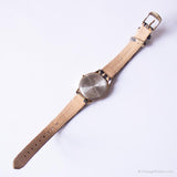 Vintage Gold-tone Timex Watch for Her | Leopard Print Strap Wristwatch