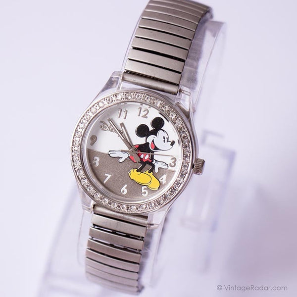 Accutime Watch Corp Mickey Mouse ساعة نمط الماس