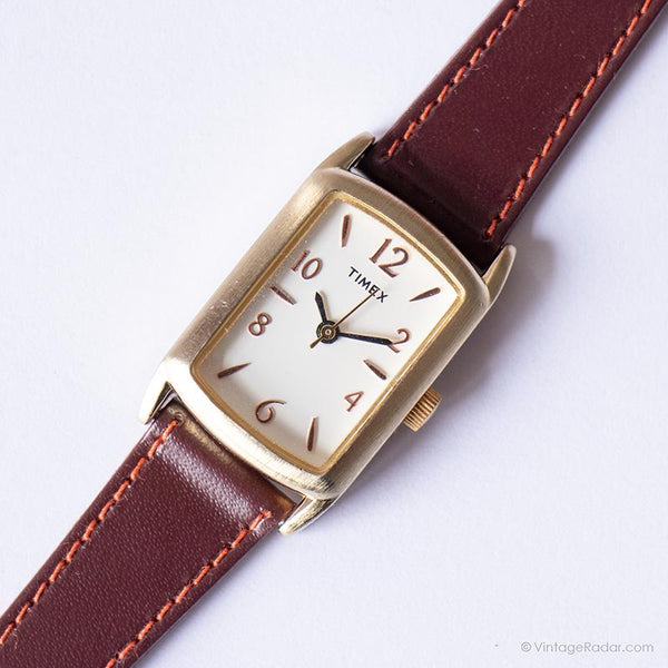 Vintage Rectangular Timex Watch | Ladies Casual Analog Quartz Watch