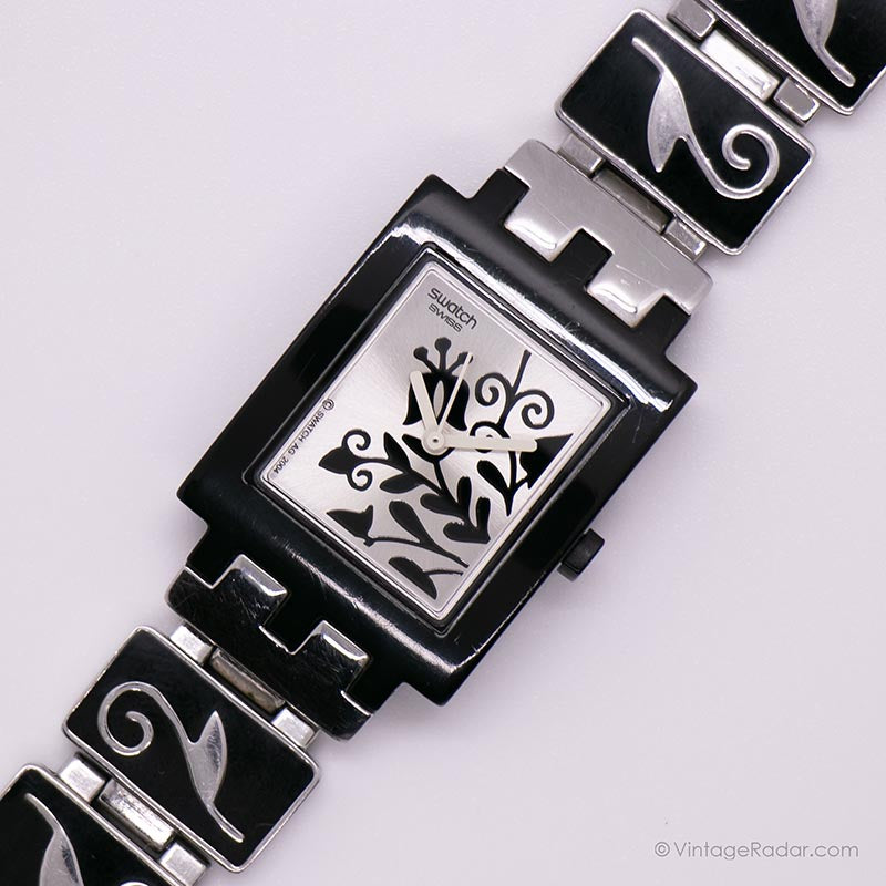 2005 Swatch SUBB111G EVENING ONLY Watch Floral Swatch Square