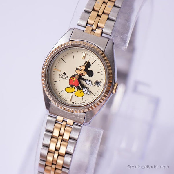 Zweifarbig Lorus V827 0480 r Mickey Mouse Uhr für Frauen