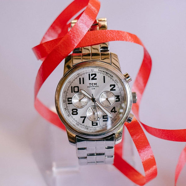TCM Automatic Watch for Men Silver-tone Stainless Steel