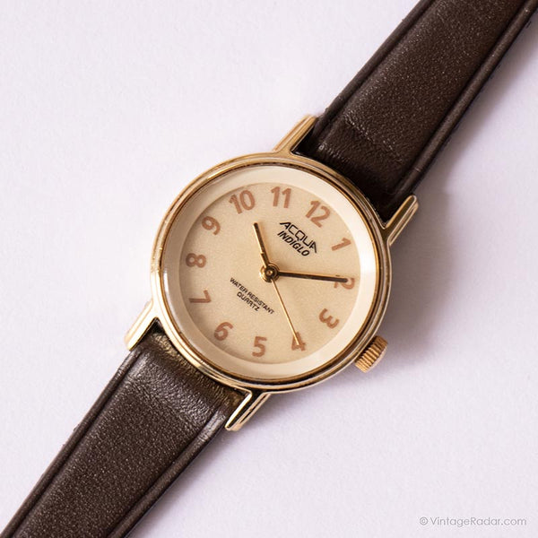 Vintage Acqua di Timex Orologio tono d'oro | Orologio da polso a quadrante crema per lei