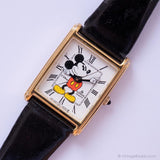 Rectangular Lorus V515 5928 R tanque Mickey Mouse reloj Década de 1990