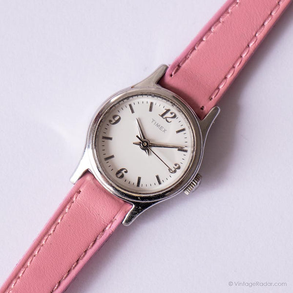 ساعة صغيرة خمر بواسطة Timex | ساعة معصم حزام وردي للسيدات