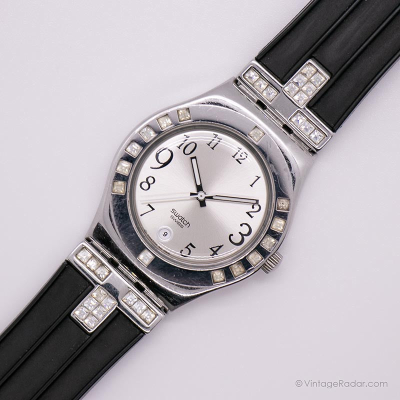 2008 Swatch YLS430C FANCY ME BLACK Watch Silver-tone Swatch
