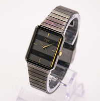 Vintage Square-Dial Black Pulsar Watch | Elegant Unisex Japan Quartz Watch