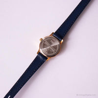 Vintage elegante Timex reloj para mujeres | Correa azul de dial blanco reloj
