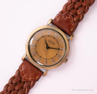 Correa de cuero trenzada conjetura vintage reloj | Cuarzo de Japón reloj con adivinar