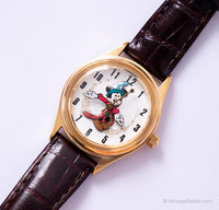 Gold Disney Time Works Mickey Mouse Watch with Original Box