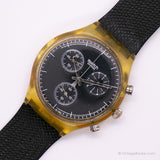 Vintage 1996 Swatch SCK111 Lavagna reloj | Negro Swatch Chrono