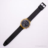 Vintage 1996 Swatch SCK111 LAVAGNA Watch | Black Swatch Chrono
