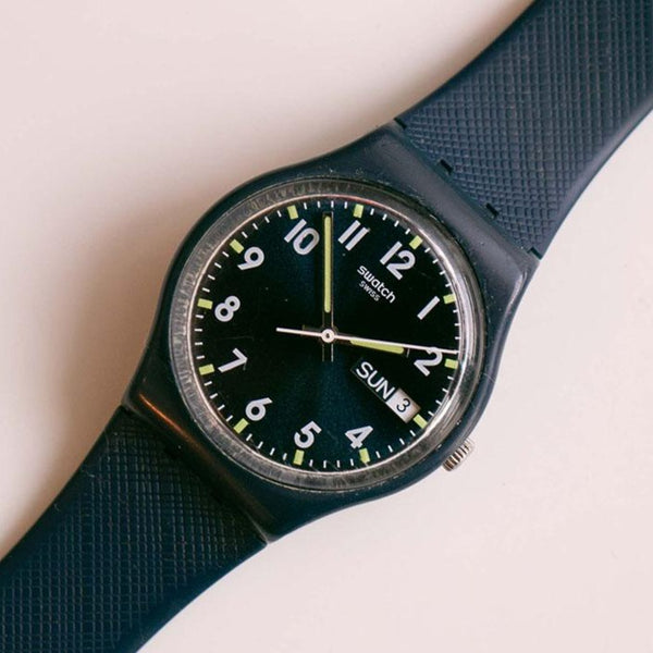 Jahrgang Swatch Sir Blue GN718 | Dunkelblau Swatch Originale Gent Uhr