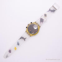 1997 Swatch SCK411 GLOWING ICE Watch | Vintage White Swatch Chrono