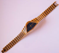 Ancien Seiko 1N00-5E09 RO montre | Robe de dames dorées à cadran bleu montre