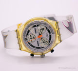 1997 Swatch SCK411 glühend Eis Uhr | Vintage White Swatch Chrono