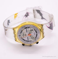 1997 Swatch SCK411 متوهجة الجليد ساعة | أبيض خمر Swatch Chrono