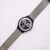 Vintage 1995 Swatch Échecs SCB116 montre | Noir et blanc Swatch Chrono