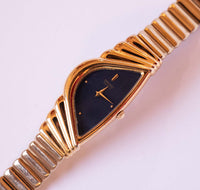 Jahrgang Seiko 1n00-5e09 ro Uhr | Blaues Zifferblatt Goldton-Damenkleid Uhr