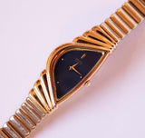 Vintage ▾ Seiko 1N00-5E09 RO Watch | Quadrante blu orologio da donna tono oro
