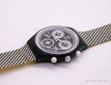 Vintage 1995 Swatch SCB116 Watch di scacchi | Bianco e nero Swatch Chrono