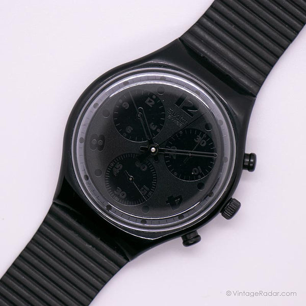 Vintage 1993 Swatch SCB110 Mondschatten Uhr | Schwarz Swatch Chrono