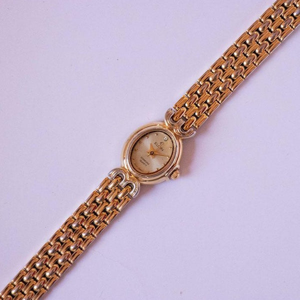 Elgin Cuarzo de diamante reloj para mujeres | Vestido de mujer vintage reloj