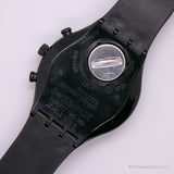 Vintage 1993 Swatch SCB110 Moon Shadow montre | Noir Swatch Chrono