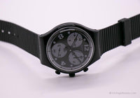 خمر 1993 Swatch SCB110 MOON Shadow Watch | أسود Swatch Chrono