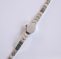 Dugena Klassiker Vintage Uhr für Frauen | Minimalistischer Silber-Ton Uhr