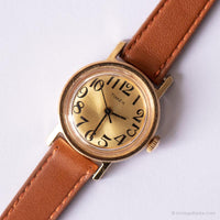 Vintage pequeño Timex reloj para damas | Reloj de pulsera de tono de oro redondo