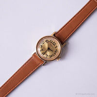 Vintage klein Timex Uhr für Damen | Rundes Zifferblatt Gold-Tone Armbanduhr