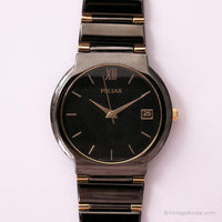 Noir vintage Pulsar montre par Seiko | Date des femmes vintage montre