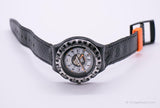 1994 Swatch SDB104 Sliggly montre | Argent et noir Swatch Scuba