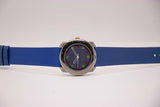 Benetton par Bulova Bleu montre avec des détails floraux | Femmes vintage montre