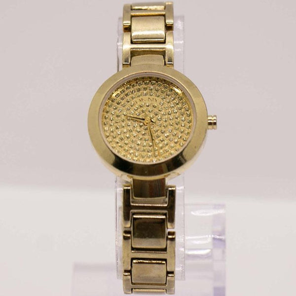Luxusgold-Ton DKNY Designer Uhr für Frauen mit Edelsteinen