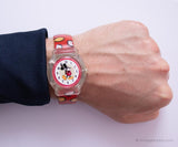 Rote Sport Mickey Mouse Quarz schnappen Uhr Für Erwachsene & Kinder