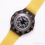 1994 Swatch SDM102 Morgan montre | Black vintage des années 90 Swatch Scuba