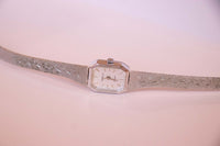 Minimalist Rectangular Armitron Quartz Watch | Tiny Silver Ladies Watch