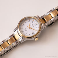 Vintage Two-tone Timex Indiglo Watch | Adjustable Bracelet Date Watch