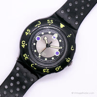 1992 Swatch SDB102 Shamu Black Wave montre | Noir vintage Swatch Scuba