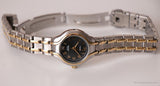 Vintage Two-tone Timex Watch for Her | Elegant Black Dial Date Watch