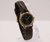 كلاسيكي Seiko 2838-0050 A0 Quartz Watch | قرص أسود صغير Seiko راقب