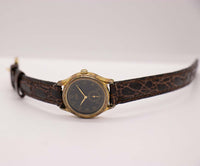 Ancien Seiko 2838-0050 A0 Quartz montre | Minuscule cadran noir Seiko montre