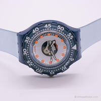1993 Swatch SDN107 Silver Trace Watch | هيكل عظمي خمر Swatch Scuba
