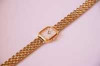 Tono de oro vintage Seiko V400-5606 RO rectangular reloj para mujeres