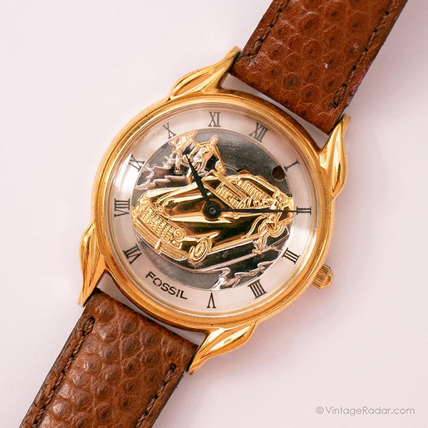 Orologio per auto classico fossile vintage | Autentico orologio fossile per uomini