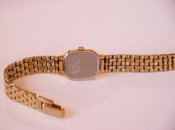 Vintage Gold-tone Seiko V400-5606 RO Rectangular Watch for Women ...